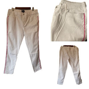 G By Giuliana Women's 16 Spring White Barbiecore Pink Piping Sexy Denim‎ Jeans